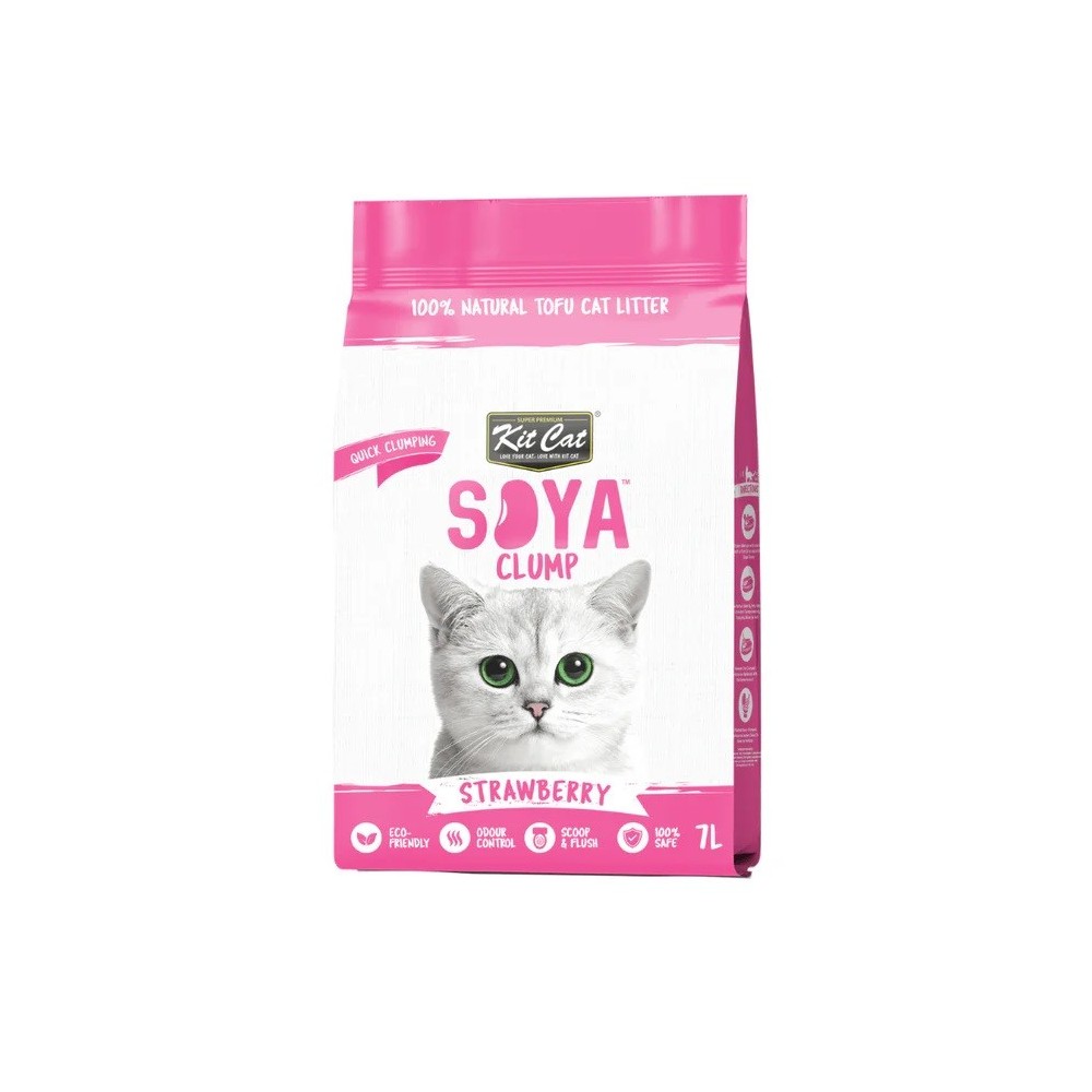 Kit Cat Soya Clump - Strawberry 7L / 2,5kg