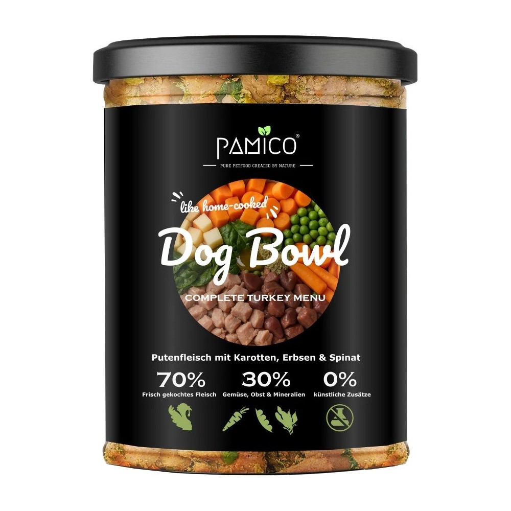 Dog Bowl indyk z marchewką, groszkiem i szpinakiem 800g