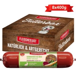 Fleischeslust MEATLOVE RABBIT with beef 8x400G - Mokre jedzenie dla psa