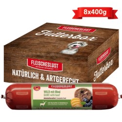 Fleischeslust MEATLOVE GAME with beef 8x400G - Mokre jedzenie dla psa