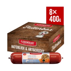 Fleischeslust MEATLOVE SALMON with beef 8x400G - Mokre jedzenie dla psa