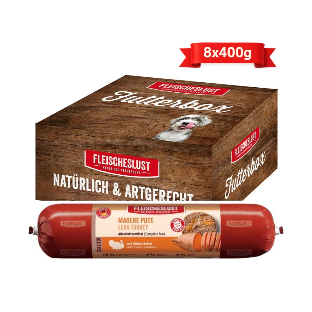 Fleischeslust MEATLOVE LEAN TURKEY 8x400G - Mokre jedzenie dla psa
